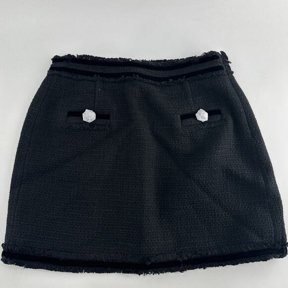 Cinq à Sept Women's Black Christie Tweed Mini Skirt Size 12 - Picture 10 of 12